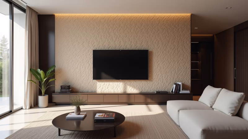 Textura esculpida, obra de arte na sala.