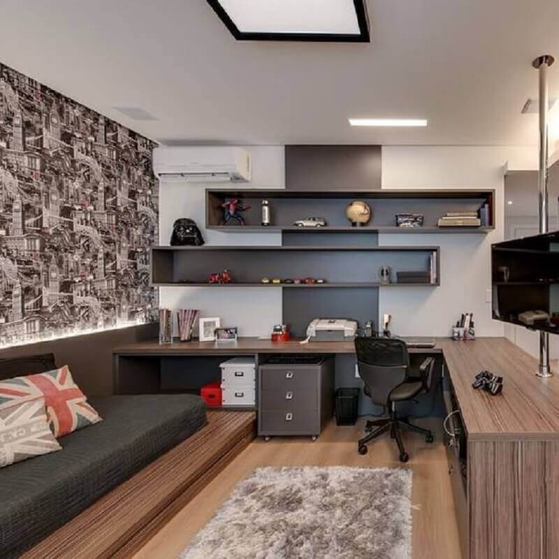 quarto com escritorio