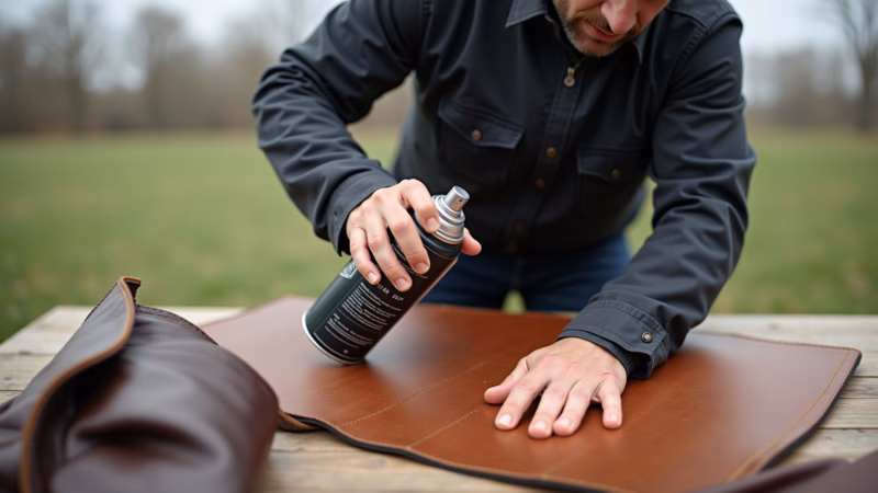 Impermeabilizando bolsa de couro.