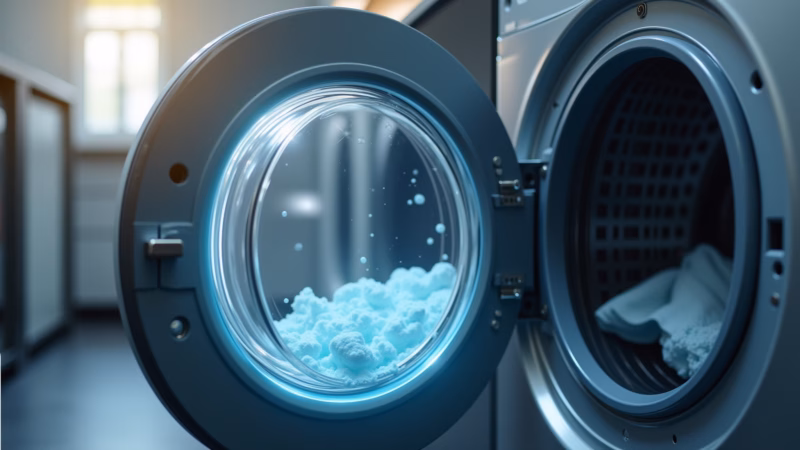 Ciclo de limpeza da máquina de lavar.