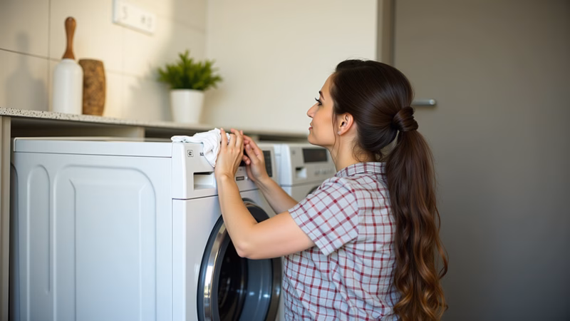 Agendando a limpeza da máquina de lavar.