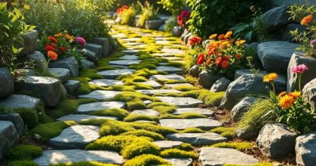 caminho de jardim com pedras