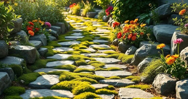 caminho de jardim com pedras