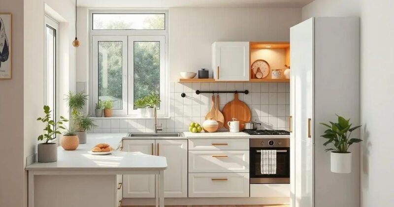 decoração de cozinha pequena e simples