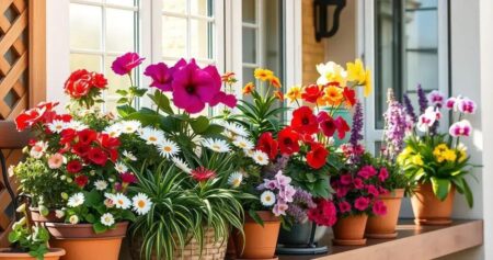 flores para vasos na varanda