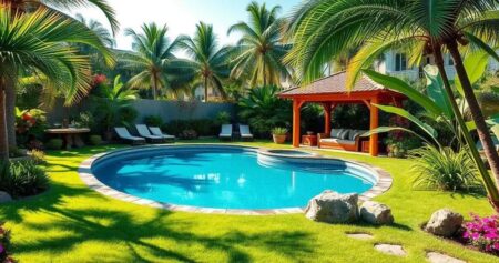 paisagismo para piscina