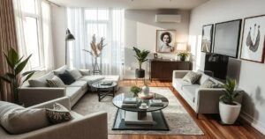 sala de estar de apartamento