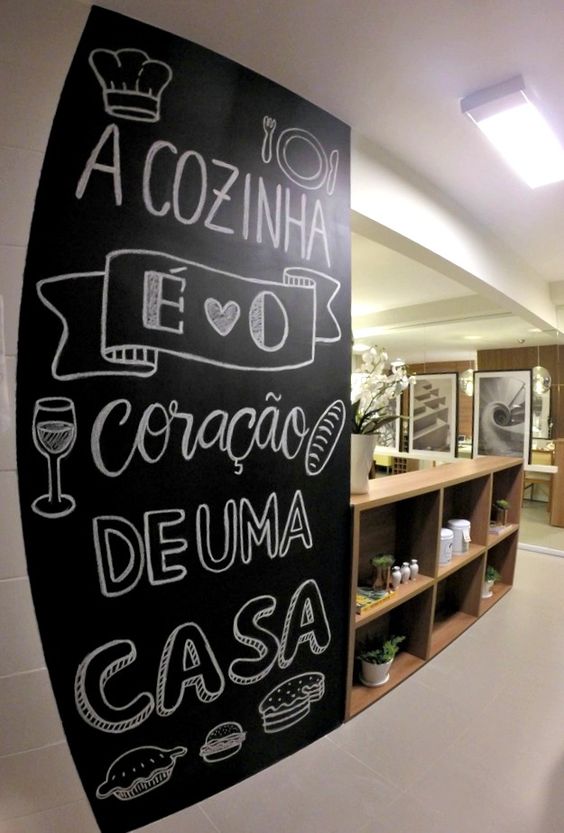 Adesivo de Parede Lousa A Cozinha é o ...