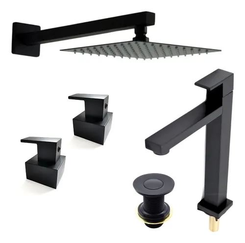 Kit Completo Preto Metais Sanitários 5 ...