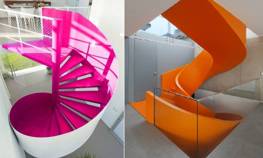 Escadas com cores vibrantes viram a ...