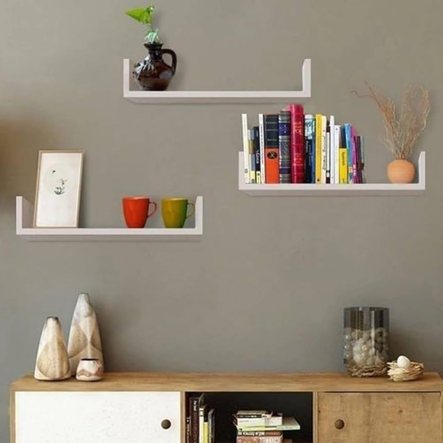 2 Prateleiras para Livros em MDF Branco ...