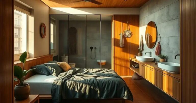 banheiro integrado ao quarto