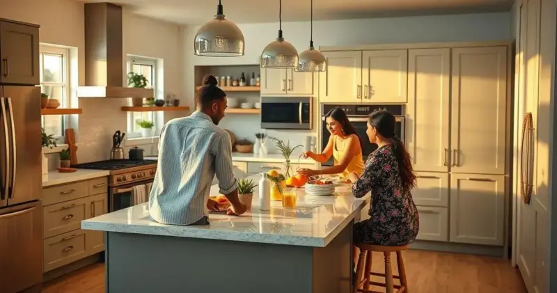 cozinha americana com bancada