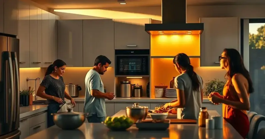 cozinha planejada com torre quente