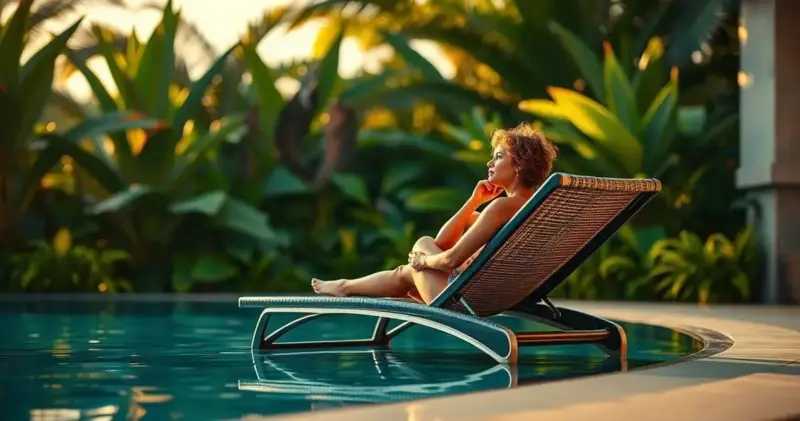 espreguiçadeira de piscina