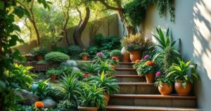 jardim embaixo da escada