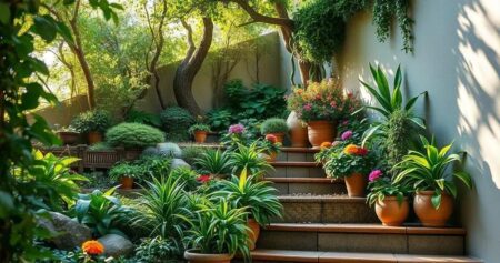 jardim embaixo da escada