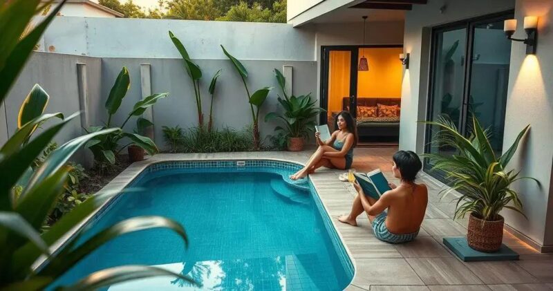 piscina pequena em casa