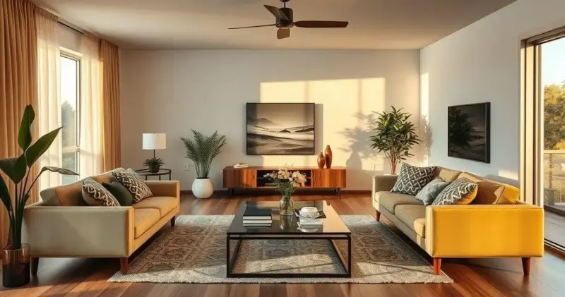 sala de estar amarela