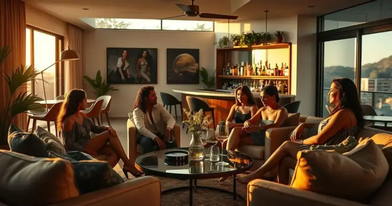 sala de estar com bar