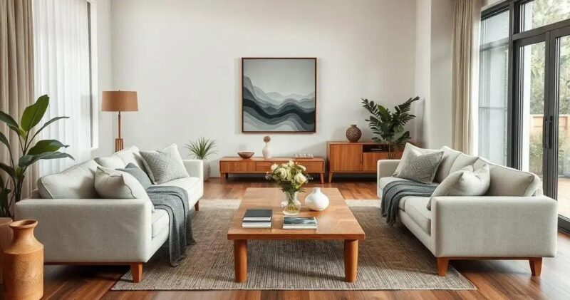 sala de estar com cores neutras