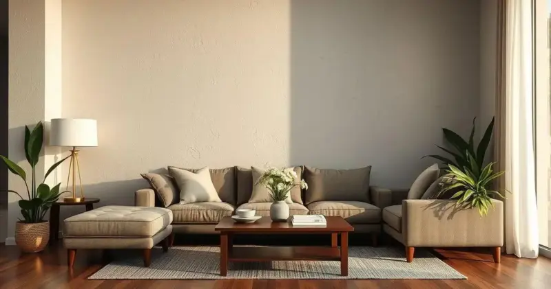 sala de estar com textura na parede