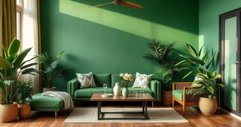 sala de estar verde