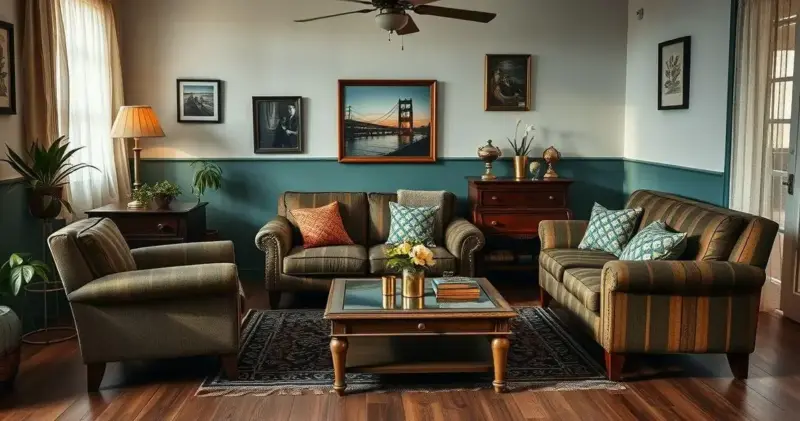 sala de estar vintage