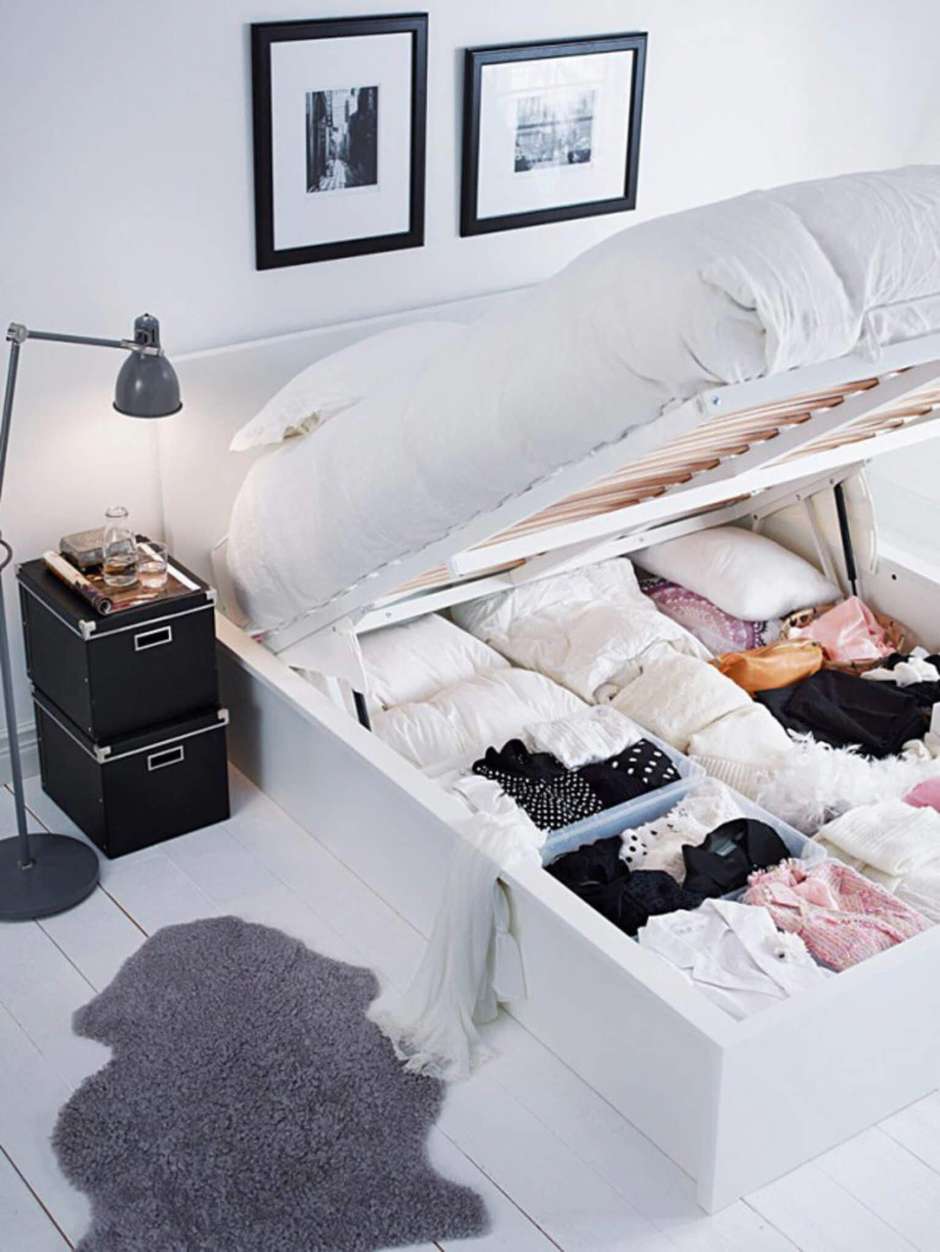 Quarto com a Cama Box Solteiro Bau