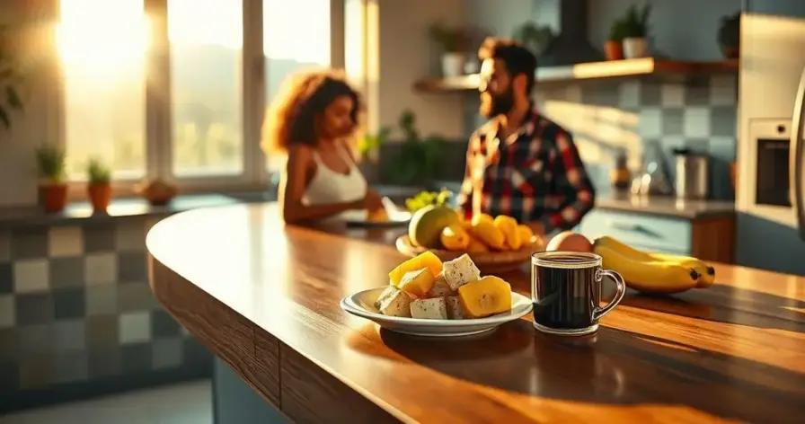 bancada para refeições rápidas na cozinha