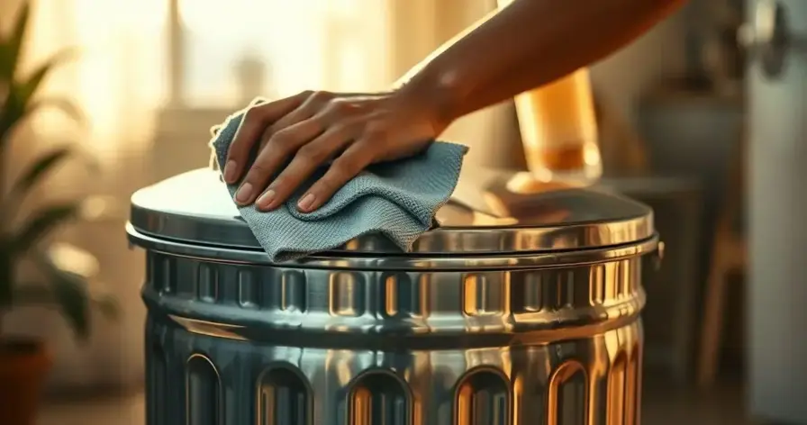 como limpar lixeira de inox