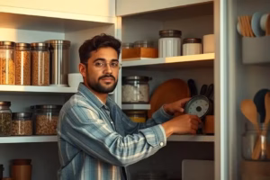 como organizar armário da cozinha