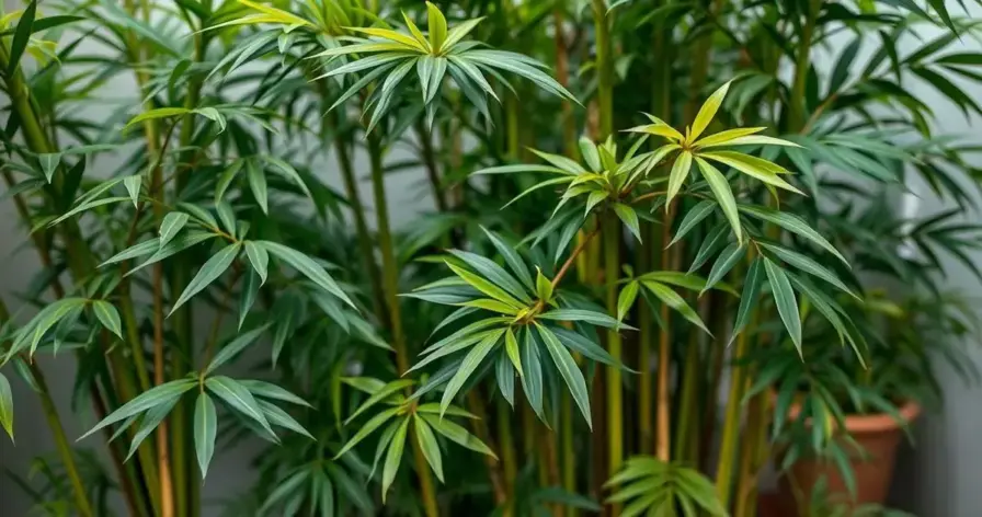 decoração de jardim com bambu da sorte