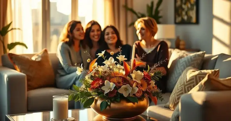 decoração de sala de estar para o dia das mães