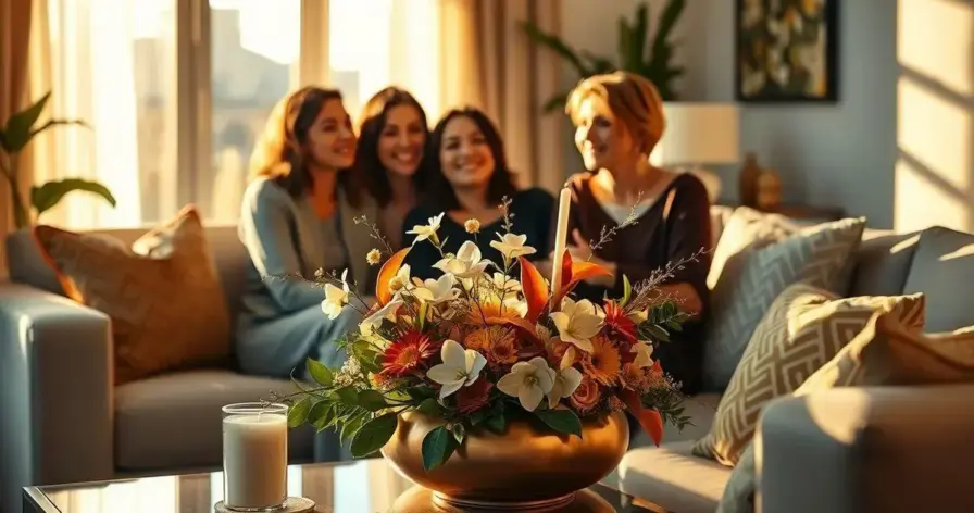 decoração de sala de estar para o dia das mães