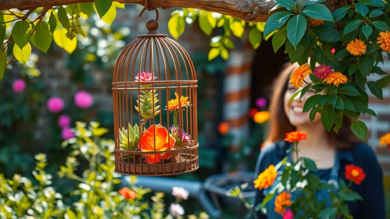 Gaiolas na Decoração de Jardim – 10 Ideias Super Fofas
