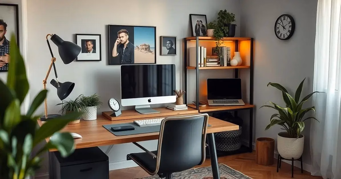organização de home office pequeno