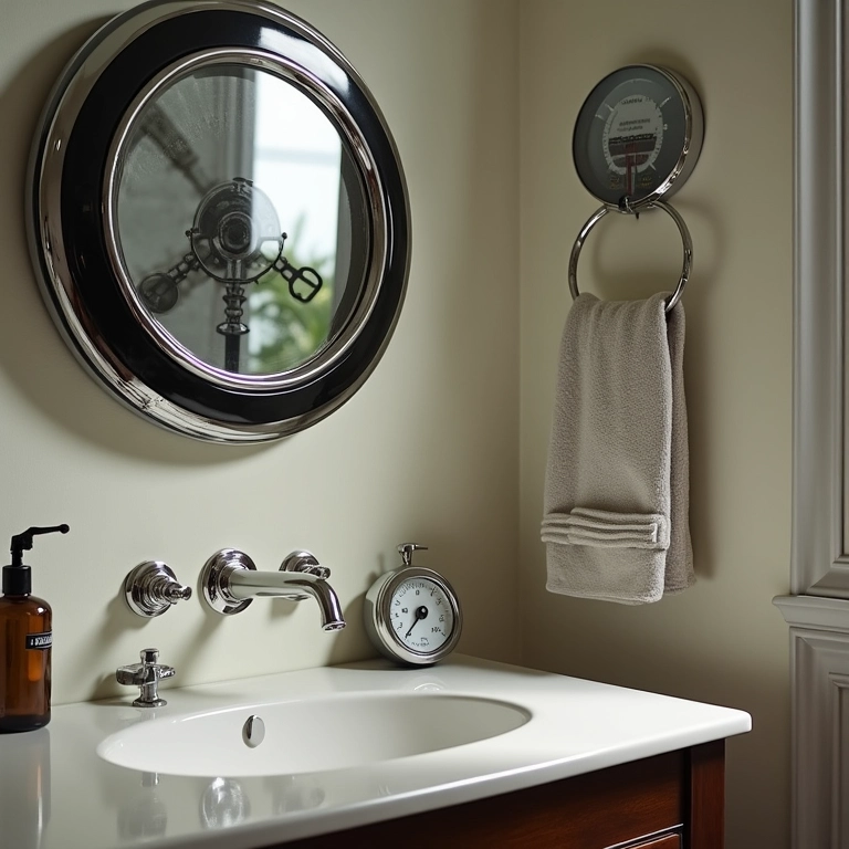 Acessórios temáticos de carro dão um toque especial ao banheiro.