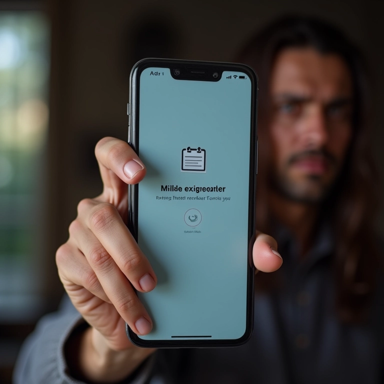 Alerta de validade das milhas no smartphone, expressão de preocupação.
