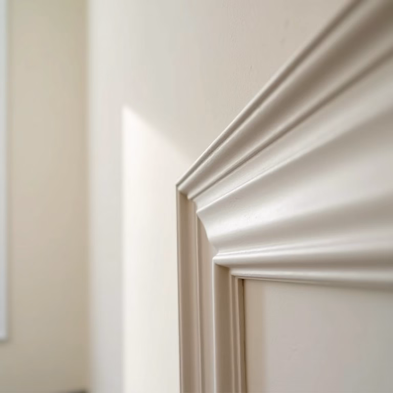 Aplicação fácil de moldura de EVA autocolante na parede.