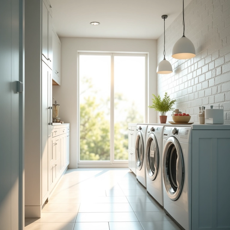 Área de serviço bem iluminada com luz natural.