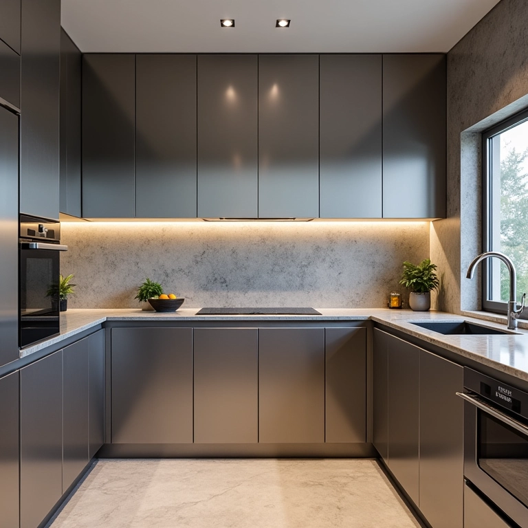 Armário de aço em cozinha brasileira moderna.