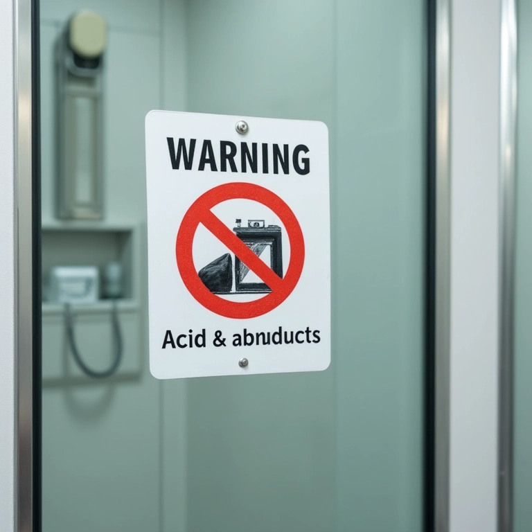 Atenção aos produtos ácidos e abrasivos no box.