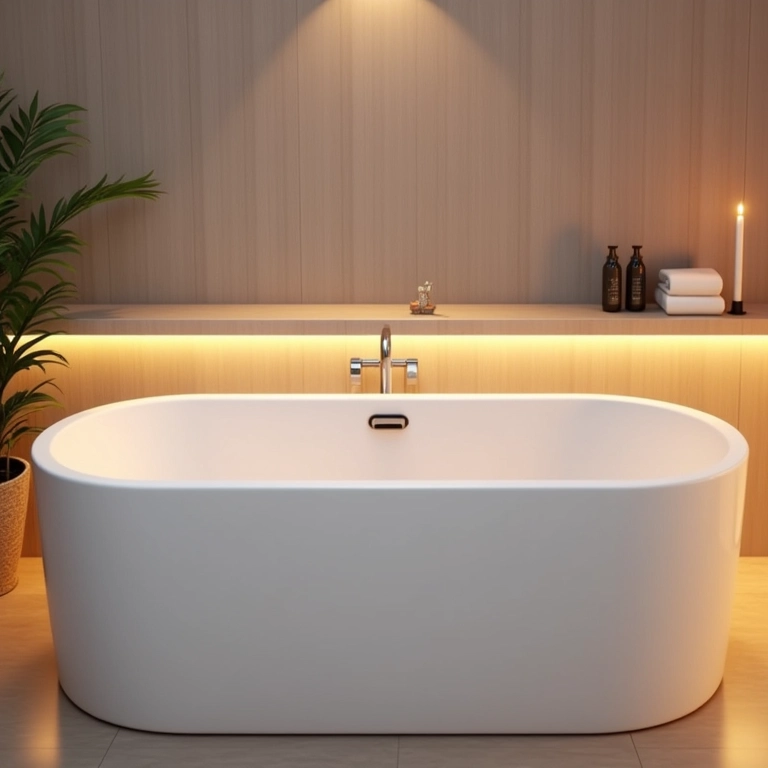 Banheira de hidromassagem Albacete da Pretty Jet em um banheiro moderno.