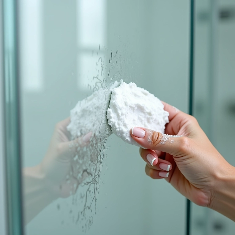 Bicarbonato de sódio em manchas difíceis no box.