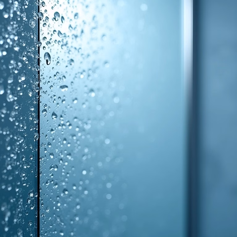 Box de vidro limpo e brilhante sem manchas.