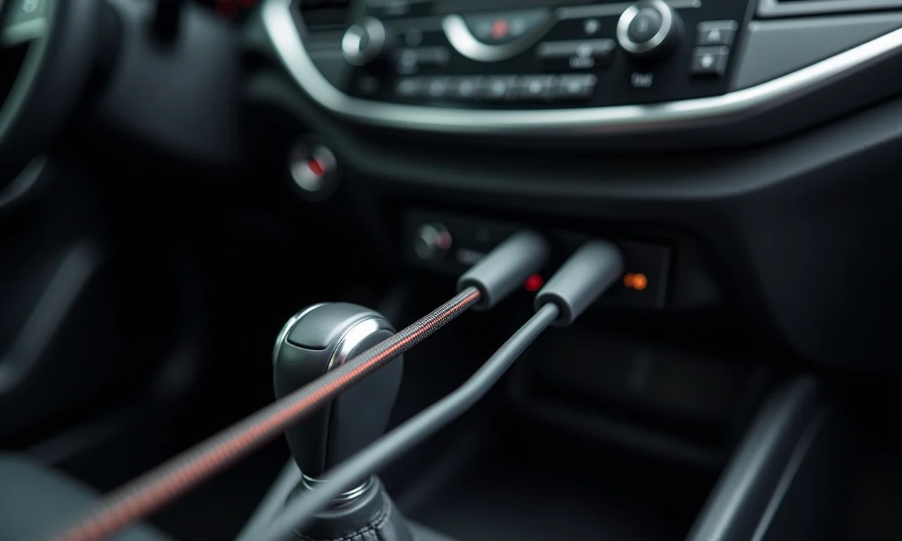 Cabo flexível em instalação automotiva.