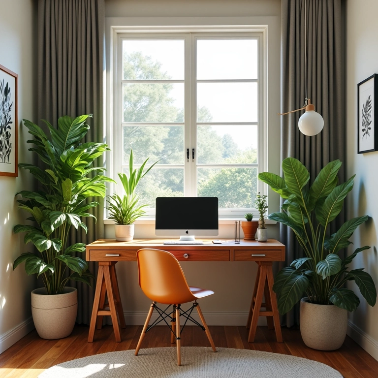 Cantinho de estudos criativo em quarto de adolescente com decoração brasileira.