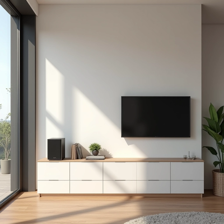 Casa inteligente com tecnologia integrada e design minimalista.