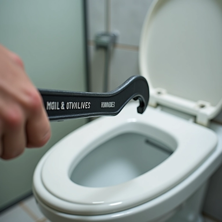 Chave inglesa ajustável Robust apertando parafuso do vaso sanitário.